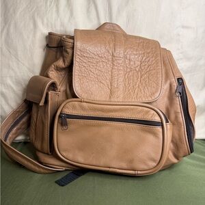 Tan Leather Backpack